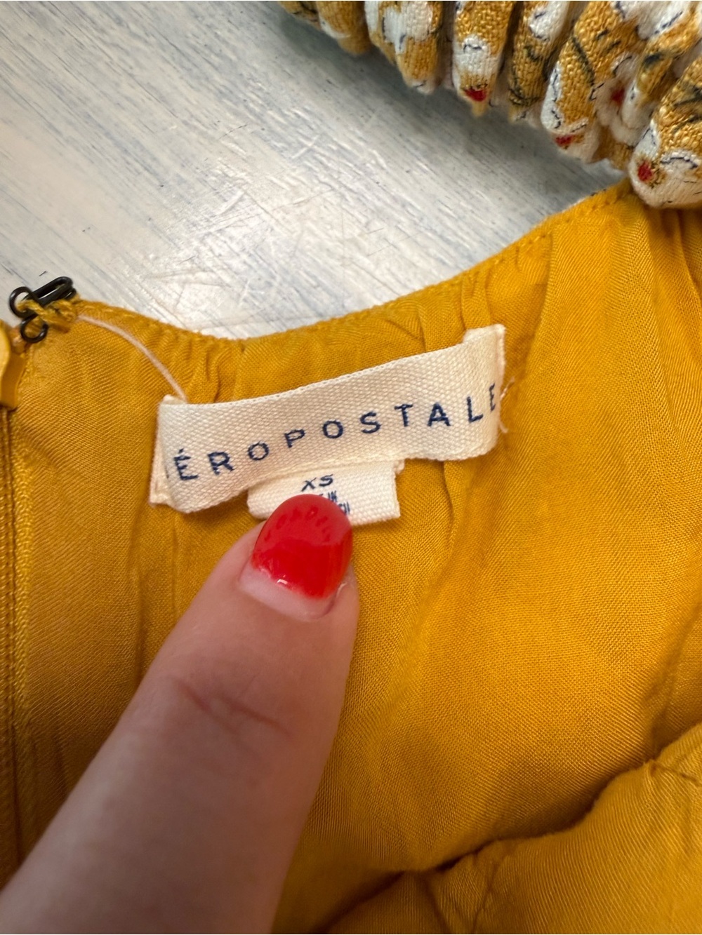 Aeropostale Mustard Floral Dress Cottagecore Y2K XS - Picture 3 of 4